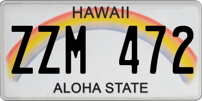 HI license plate ZZM472