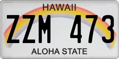 HI license plate ZZM473