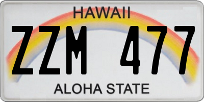 HI license plate ZZM477