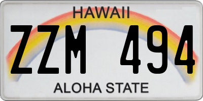HI license plate ZZM494