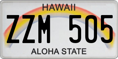 HI license plate ZZM505