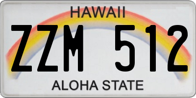 HI license plate ZZM512