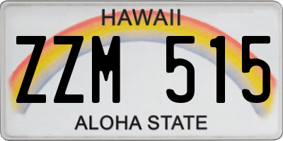 HI license plate ZZM515