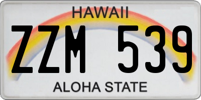 HI license plate ZZM539