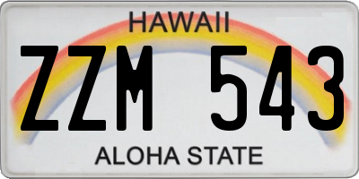 HI license plate ZZM543
