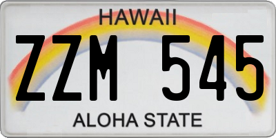 HI license plate ZZM545