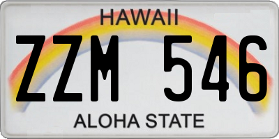 HI license plate ZZM546