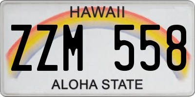 HI license plate ZZM558