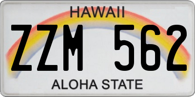HI license plate ZZM562