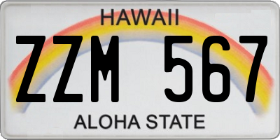 HI license plate ZZM567
