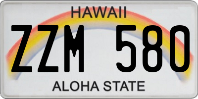 HI license plate ZZM580