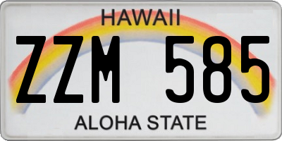 HI license plate ZZM585