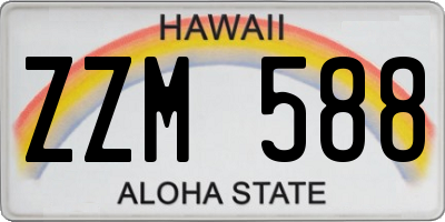 HI license plate ZZM588