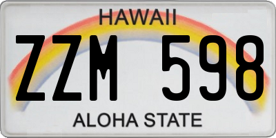 HI license plate ZZM598