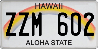 HI license plate ZZM602