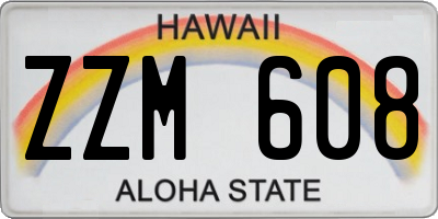 HI license plate ZZM608