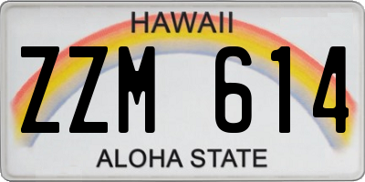 HI license plate ZZM614