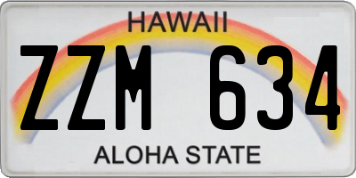 HI license plate ZZM634