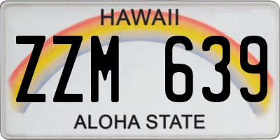HI license plate ZZM639