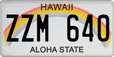 HI license plate ZZM640