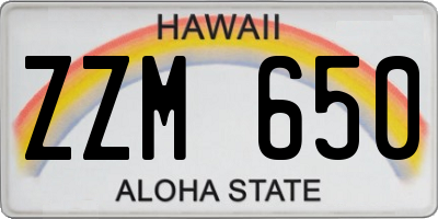 HI license plate ZZM650