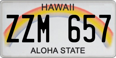 HI license plate ZZM657