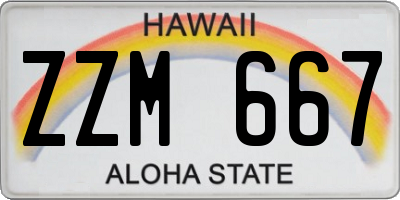 HI license plate ZZM667