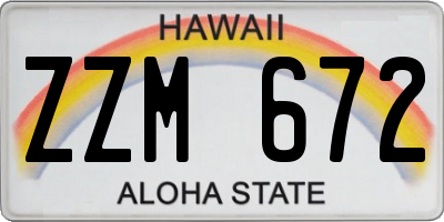 HI license plate ZZM672