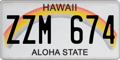 HI license plate ZZM674