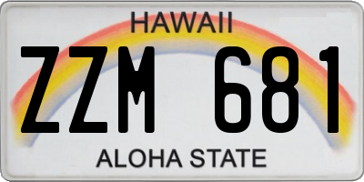 HI license plate ZZM681