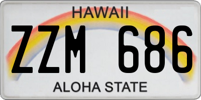 HI license plate ZZM686