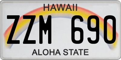HI license plate ZZM690