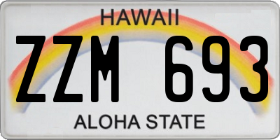 HI license plate ZZM693