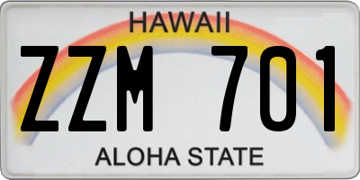 HI license plate ZZM701