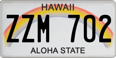 HI license plate ZZM702