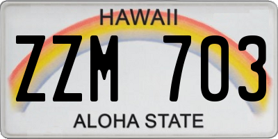 HI license plate ZZM703