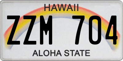 HI license plate ZZM704