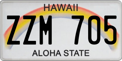 HI license plate ZZM705