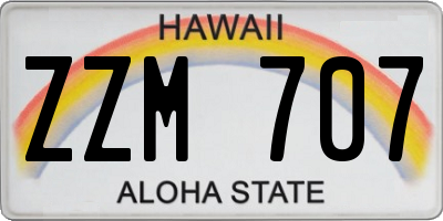 HI license plate ZZM707