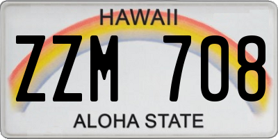 HI license plate ZZM708