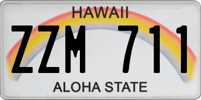 HI license plate ZZM711