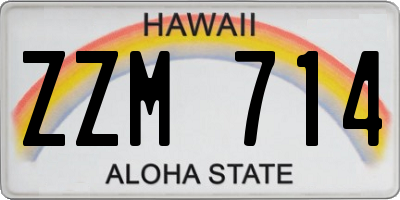 HI license plate ZZM714