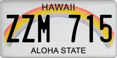 HI license plate ZZM715