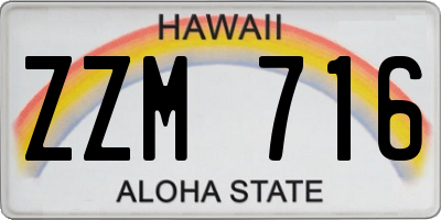 HI license plate ZZM716