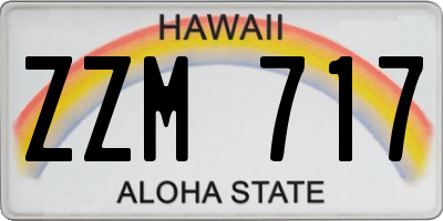 HI license plate ZZM717