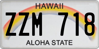 HI license plate ZZM718