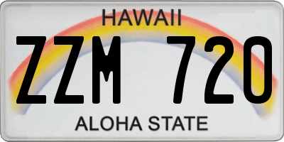 HI license plate ZZM720