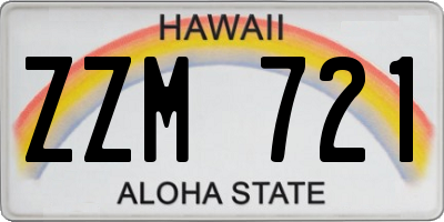 HI license plate ZZM721