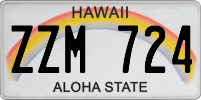 HI license plate ZZM724