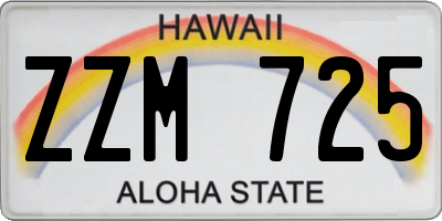 HI license plate ZZM725